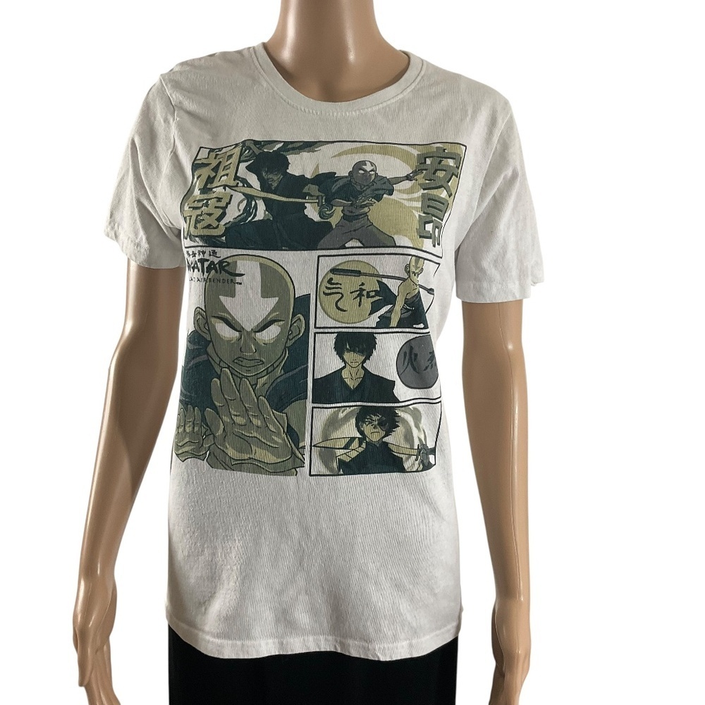 Avatar The Last Airbender Graphic Tee White Comic Strip Style Size  medium